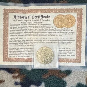 Gold Royal Doubloon Replica Coin
